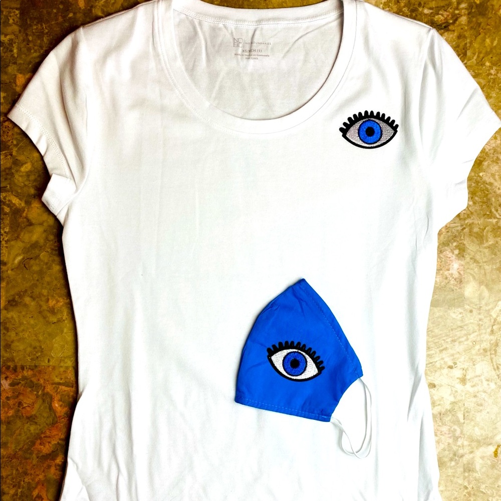 Evil Eye tee with matching mask Sold as a set